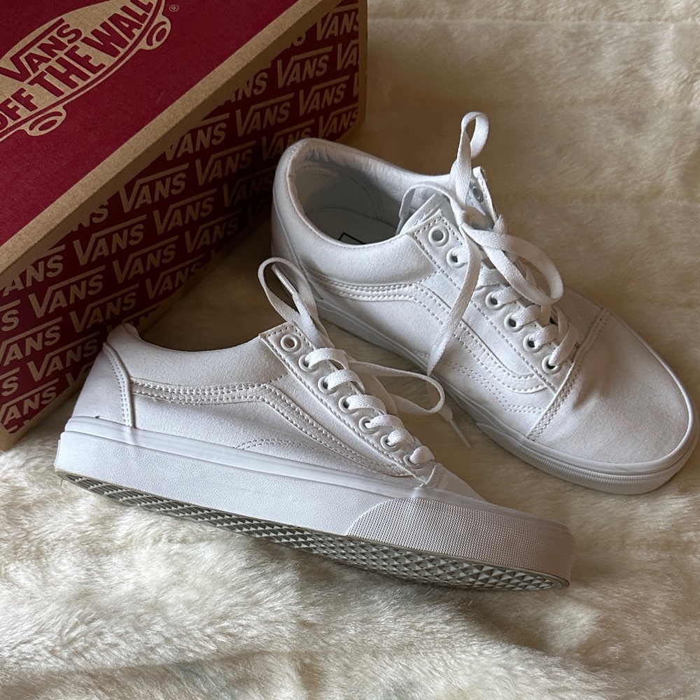Vans Classic White Lace-Up Sneakers